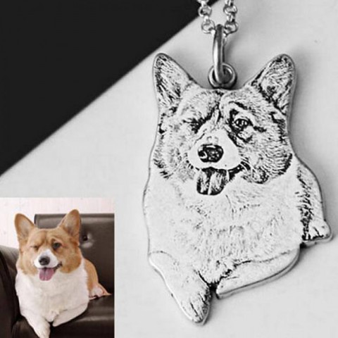 Custom Dog / Cat Photo Paw Pendant Necklace