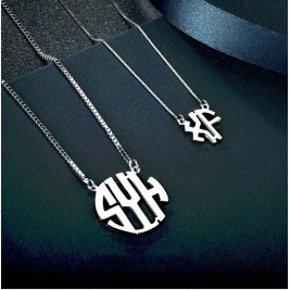 Round Monogram Initial Necklace