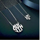 Sterling Silver Block Monogram Pendant Necklace