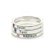 Personalised Sterling Silver Stackable Ring Name Ring With Message And Birthstone