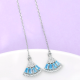 Tassel Fan Drop Earrings In Sterling Silver Skirt Long Earrings