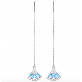 Tassel Fan Drop Earrings In Sterling Silver Skirt Long Earrings