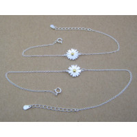 Sterling Silver Dainty Sunflower Bracelet Unique Sunflower Jewellery