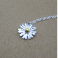 Sterling Silver Dainty Sunflower Neckalce Unique Sunflower Jewellery