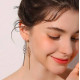 Tassel Earrings With Geo Pendants Long Drop Earrings Sterling Silver