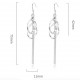 Tassel Earrings With Geo Pendants Long Drop Earrings Sterling Silver