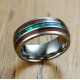 Tungsten Koa Wood Barrel Style Eternity Ring