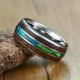Tungsten Koa Wood Barrel Style Eternity Ring