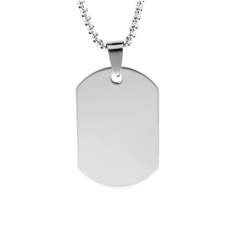 Inked Fingerprint Dog Tag Necklace
