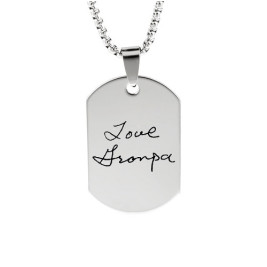 Inked Fingerprint Dog Tag Necklace