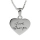 Sterling Silver Fingerprint Cascade Heart Pendant