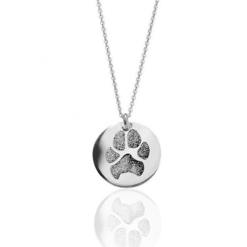Silver Paw Necklace Pet memorial Jewellery Silver dog paw print Pendant Silver Cat Paw Print Pendant Pet Memorial Jewellery