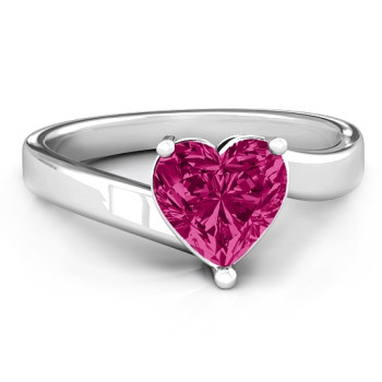  Passion  Large Heart Solitaire Ring