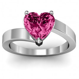  Passion  Large Heart Solitaire Ring