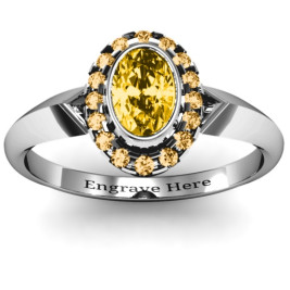  Royal  Bezel Set Oval Cluster Ring