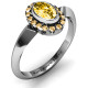  Royal  Bezel Set Oval Cluster Ring