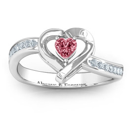 18ct White Gold Falling For You Accented Heart Ring