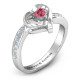 18ct White Gold Falling For You Accented Heart Ring