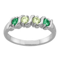 2-6 Gemstones S-Curve Ring