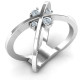 4 Stone Crossover Ring