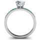 8 Prong Solitaire Set Ring with Twin Channel Accent Rows