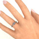 8 Prong Solitaire Set Ring with Twin Channel Accent Rows