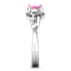 Trinity Knot Oval Engagement Ring with White Topaz Stone