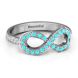 Accented Infinity Ring with Shoulder Stones