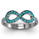 Accented Infinity Ring with Shoulder Stones