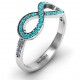 Accented Infinity Ring with Shoulder Stones