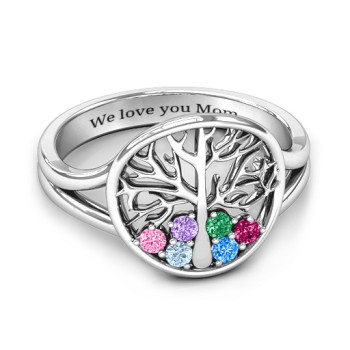 Always Around Love 6 Stone Family Tree Ring