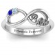 BFF Friendship Infinity Ring with 2 - 7 Birthstones in Sterling Silver or Gold