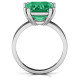 Solid Silver Basket Set Emerald Cut Ring Customed with Birthstone