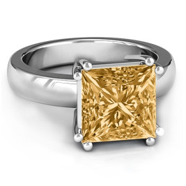 Basket Set Princess Cut Solitaire Ring