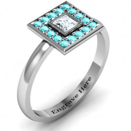 Bezel Princess Stone with Channel Accents Ring