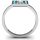 Bezel Princess Stone with Channel Accents Ring