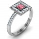 Bezel Princess Stone with Channel Accents in the Band Ring