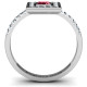 Bezel Princess Stone with Channel Accents in the Band Ring