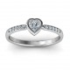 Bezel Set Love Ring with Accents
