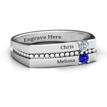 Crevice Beaded Women's Ring