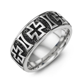 Cross Pattern Cobalt Ring