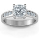 Cushion Cut Solitaire with Accents Ring