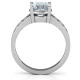 Cushion Cut Solitaire with Accents Ring