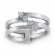 Diagonal Dazzle Ring With 4-5 Gemstones