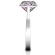 Diamond Cage Ring with Encased Heart Stones