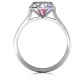 Diamond Cage Ring with Encased Heart Stones