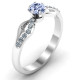 Dimpled Solitaire with Accents Ring