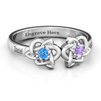 Double Celtic Gemstone Ring