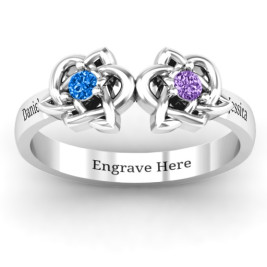 Double Celtic Gemstone Ring