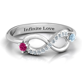 Double Stone Infinity Accent Ring